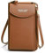 Hernin Handy Umhängetasche,Damen Handytasche Frauen Schultertasche mit Kartenfächer Verstellbar Abnehmbar Schultergurt für Handy unter 7 Zoll (braun)
