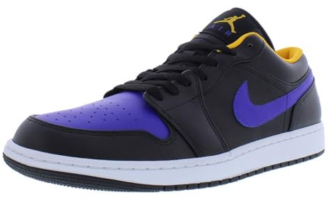 Air Jordan 1 Low, Scarpe sportive da uomo, nero/viola (concord)/giallo (taxi), taglia 43, 43 EU