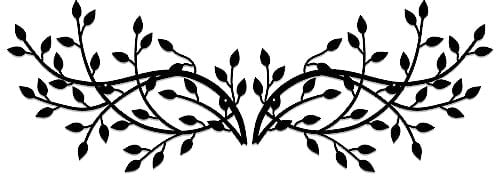 DUOOLN 2 Stück Metall Blatt Wanddekorationen,Vine Olive Branch Leaf Wall Art,Schmiedeeisen Scroll-Skulptur,Baumzweig Hängeschild