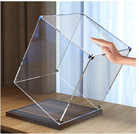 GRRICEPL Helmständer, Motorrad-Helm-Aufbewahrungsschrank, Aufbewahrungsbox Kunsthandwerk-Vitrine Glas Legierung (Farbe : Clear-B, Größe : 35x35x35cm)