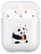 Idocolors Hülle Kompatibel mit AirPods 1 & 2 Case Cover Weiche TPU Stoßfest Schutzhülle Transparent mit Panda Muster (LED Sichtbar) Unterstützt Kabelloses Aufladen