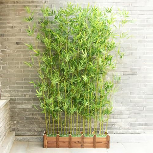 Künstlicher Bambus Kunstpflanze Künstliche Bambuspflanze aus Kunststoff Draußen Drinnen, Raumteiler für Die Wohnung Im Home Office/ Sichtschutzzaun/ Künstliche Pflanzen, Realistische Grüne Wandterrass