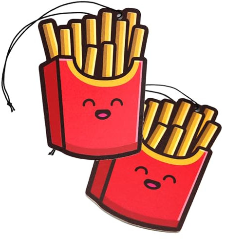 2er Set Tuning Lufterfrischer Duftbaum fürs Auto Air Freshener Design Duft Anhänger (2x Pommes)