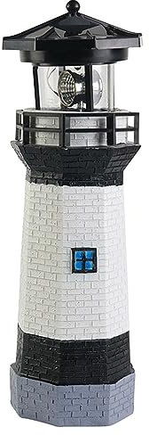 Leuchtturm Solarlicht, Leuchtturm Dekor Leuchtturm Lampe Weihnachten Leuchtturm Solar Leuchtturm(Schwarz)