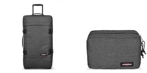 EASTPAK - TRANVERZ M - Valise, 67 x 35.5 x 30, 78 L, Black Denim (Gris) & Mavis - Trousse de Toilette, 6 L, Black Denim (Gris)