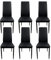 Homey - Pack de 6 Sillas Tapizadas para Salón, Comedor. Acabadas en Polipiel de Color Negro y Patas Negras. Modelo Döme. Medidas: 39,5 cm (Ancho) x 37,5 cm (Fondo) x 96 cm (Alto)