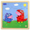Barbo Toys - Peppa Pig – Puzzle – Dinosaurierkostüme – Puzzle ab 1 Jahr – Holzpuzzle enthält 16 Teile – Illustrationen von Peppa und George