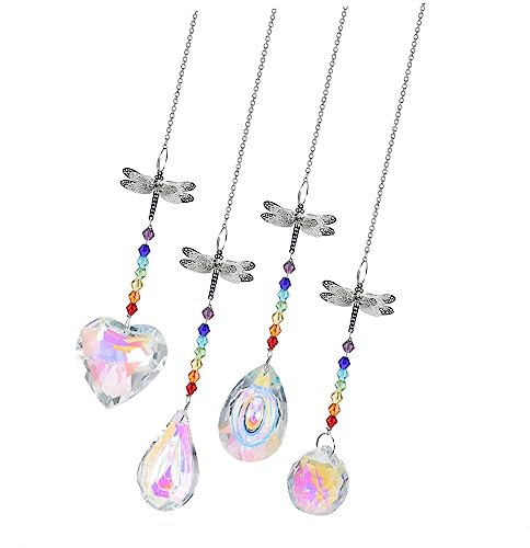 Gadpiparty 4 Stück Hängende Lichterkette Kristall-deckenventilator Zieht Kettenverlängerung Fächerzugkette Dekorativ Kristall Hängender Wohnaccessoires Dekor Charme Fenster Glas