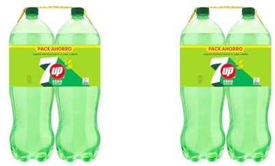 7 UP Zero Refresco Lima y Limón sin azúcar pack 2 botellas 2L (Paquete de 2)