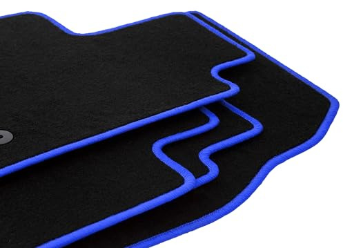 Wielganizator Automatte – Passend für Peugeot 106 Schrägheck 1991-2003 – Velours – Autozubehör - Auto Fußmatten – Fußmatte Auto – 4-teilig - schwarz-Blaue