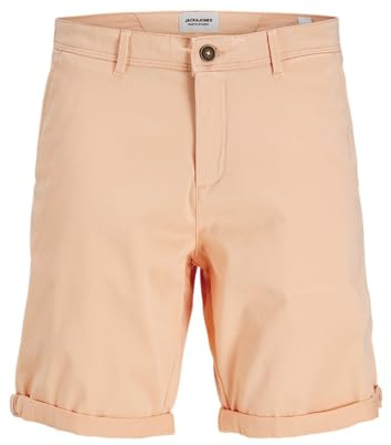 Jack & Jones Men's Jpstbowie Jjshort Sa Printed Sn Chino Shorts, Peach Parfait, M