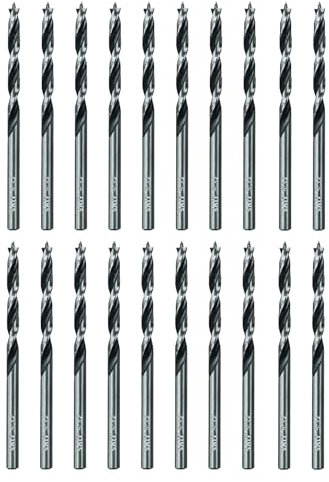 SALI 20 Stück Holzbohrer-Set 4mm Karbonstahl Holzbohrer-Set für Hartholz, Sperrholz, Kunststoff runde Löcher in allen Arten von Holz, perfekt für DIY-Holzbearbeitung, Schnitzen, Gravieren und Bohren