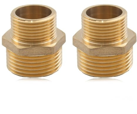 2 Pcs Reduzierung 1 Zoll Auf 3/4 Zoll, Doppelnippel 1/2 Zoll, 1 Zoll Auf 3/4 Zoll Adapter, Adapter 1/2 Auf 3/4, 3/4 Auf 1/2 Zoll Adapter, für Wasserrohr-Reduzierstücke (6×4cm)