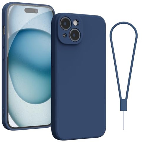 Andwing For iPhone 15 Case,Silicone Case Soft Ultra For iPhone 15 Phone Case Slim Protective Shockproof Cover Scratch-Resistant Microfiber Lining, 6.1 Royal Blue