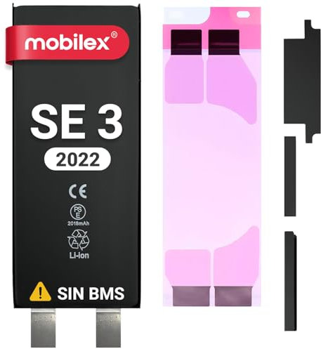 MOBILEX® Batterie sans BMS pour iPhone SE 3 (2022) | Capacité d'origine | Cellule interne de rechange | OEM | Sans câble Flex