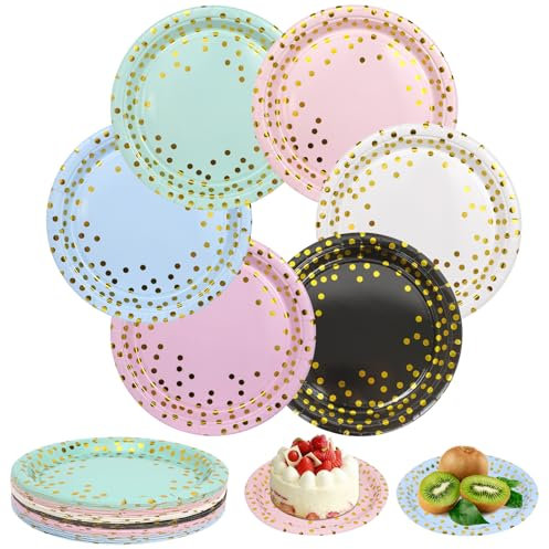36 Pezzi Piatti Carta, Piatti usa e Getta Eleganti, Piatti Carta Compleanno, Piatti di Carta per Feste, Piattini Dessert per Anniversari, San Valentino, Feste di Inaugurazione Della Casa, Celebrazioni