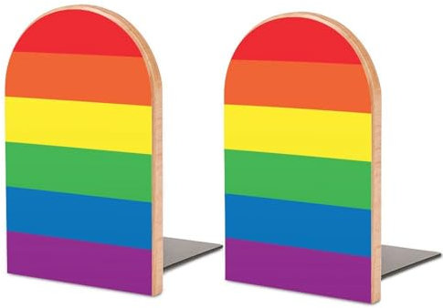 Une paire de serre-livres pour étagères, serre-livres arc-en-ciel pour le bureau et l'école