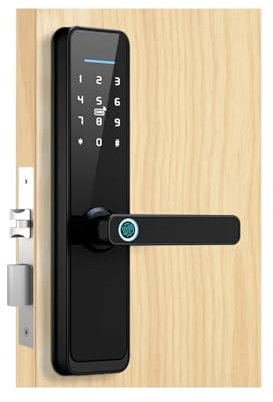 Serrure de porte électronique biométrique intelligente à empreintes digitales pour maison ou hôtel, fonctionne avec Google Home et Alexa entrée sans clé avec connectivité WiFi (modèle X3)