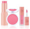 Boobeen 3 Pcs Blush Kit, Blush Poudre, Blush Bâton et Blush Liquide, Blush Crème Léger Longue Durée Multi-Utilisation Maquillage Visage Fusionnable, Mat et Rosé pour Toutes les Peaux