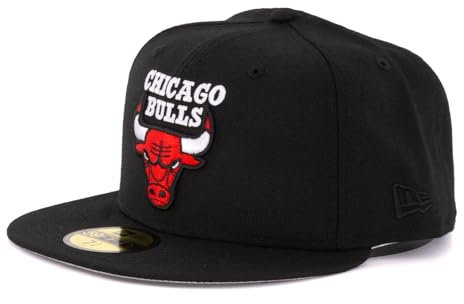New Era Cap 59FIFTY Herren Basecap NBA Limited Edition (Chicago Bulls, schwarz/grau, 7 5/8)