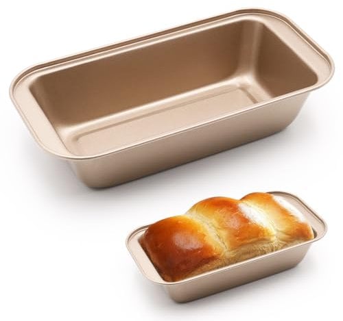 2PCS Small Loaf Tin for Baking, Stainless Steel Small Bread Baking Tin, Non-Stick Loaf Pans Baking Trays, Rectangular Baking Moulds, Mini Air Fryer Cake Tin Accessories
