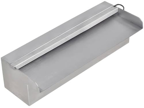Tidyard Fontaine rectangulaire de Piscine avec LED INOX 30 cm, Lame d'eau Fontaines de Piscine Cascade, d' Eau Piscine Hors Sol de Jardin, Cascade Bassin Exterieur Chute d'eau
