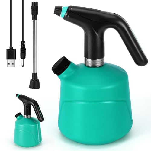 Viitech - Regadera eléctrica recargable por USB de 2 l, con alargador, rociador de jardín para plantas y jardinería