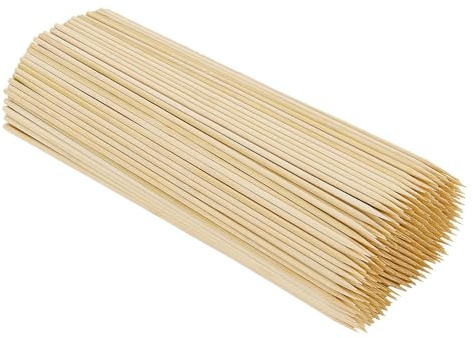 JEUIHAU Bambusspieße, 30 cm, natürliche Holzspieße, 0,4 cm dicke Spießstäbe für Grillen, Grillen, Schaschlik, Vorspeisen, Obst, Cocktail, Fonduestäbchen, Wurst, 500 Stück