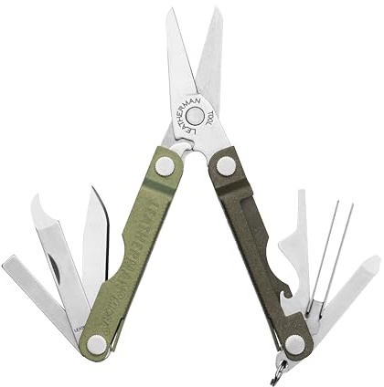 Leatherman Micra, Abeto | Llavero Multiherramienta de Acero Inoxidable con Tijeras de Resorte y 9 Herramientas