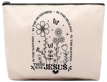 CEASQVAA Makeup Cosmetic Bag for Women Coworker Birthday Gift Makeup Bag Gift for Coworker Friends, There Was Jesus