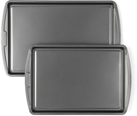 Salter Recycled Bakeware Baking Tray Set, 2 Pack 38.5/44 Cm | 100% Recycled Carbon Steel, Non-Stick Coating, Even Heat Distribution, Oven Safe To 220°C, Easy Clean Finish