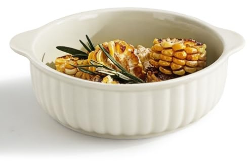 WakiHong 2 teilig Keramik Backformen mit Griffen Kleine Auflaufform Keramik | Tarteform-Keramik 16.3*5.5 cm für Kuchen,Quiche Torten Spülmaschinenfest Mikrowellengeeignet