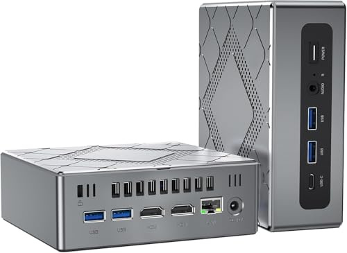 NiPoGi CK10 Mini PC Windows 11 Pro Ιntel Core i5 12600H(12C/16T,4,5GHz,18MB Cache) Mini Computer （16+16） GB RAM 1TB M.2 NVMe SSD, WiFi6/BT5.2/2*HDMI+ 1*VGA Triple 4K Display/Type C