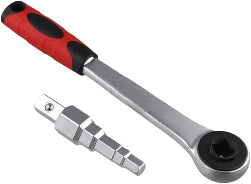 Juego de llaves de carraca de radiador de acero al carbono de 10 a 21 mm, llave escalonada con mango de trinquete para válvulas de radiador, pezones y conectores de tanque (A), agradable y práctico