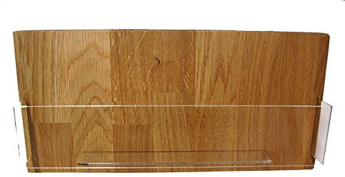 LINLAY Intarsien & Gravuren DIN-Lang DL Querformat Wand Flyerhalter aus Eiche Holz Acryl