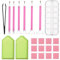 Diamond Painting Tools DIY Diamond Stitch Pen Kit with Tweezers, Glue, Plastic Tray, Diamond Embroidery Box, for Nail and Diamond Embroidery, 22 Pieces Tool Set