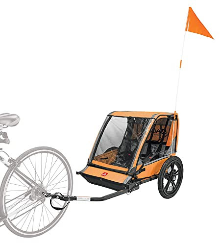 Allen Sports Hi-Viz 2-Child Bicycle Trailer, Model ET2-O, Orange