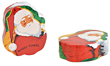 Wurm - Magisches Handtuch Weihnachtsmann aus Baumwolle Bunt (B/H) 30x30cm