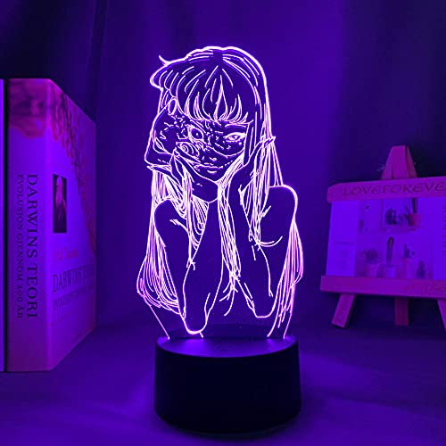 Anime Junji Ito Collection 3D Illusion Licht LED Lampe Tomie Nachtlicht für Schlafzimmer Manga Kollektion Junji Ito Geburtstagsgeschenk-16 Farbe mit Fernbedienung