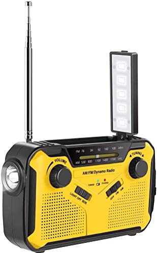 Portable Solar Weather Alert Radio Am Fm, 2500Mah Hand Crank USB Charger Solar Radio with Led Flashlight Sos Alarm, for Household and Outdoor Emergency, C-F