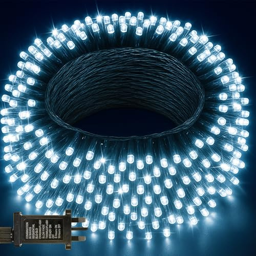 Festive Fix Christmas Tree Lights 20m 200 LED – Mains Powered Fairy String Lights for Indoor & Outdoor Use – Waterproof Decorative Lights for Home & Garden