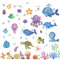 YunBey Adesivi Murali Oceano, Mare Adesivi Bagno Decorativi, Adesivi Parete Bambini, Pesci Tropicali Wall Sticker per Soggiorno, Camera, Cameretta, Bagno