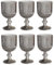 6er-Set Geriffelte Trinkgläser und Weingläser, Line, Linie Geriffelt, Ribbed, Glas, Longdrinkgläser, Cocktail Gläser mit Prägung, Trinkglas, Weinglas, Wasserglas (Grau-Glanz Weinglas Groß)