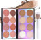 Erinde Make-up-Palette, 16-farbige Blush Palette mit Highlighter und Bronzer, Schimmer- und Mattfinish, Natürlicher Glow, Mischbar, Tierversuchsfrei