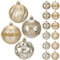 Hollyone 12PCS Christmas Baubles Xmas Ball Oranment, 80MM/3.1'' Champagne Gold Christmas Balls for Tree Decorations, Gold-edged Xmas Hanging Ornaments with Strings for Holiday, Party, Wedding Decor