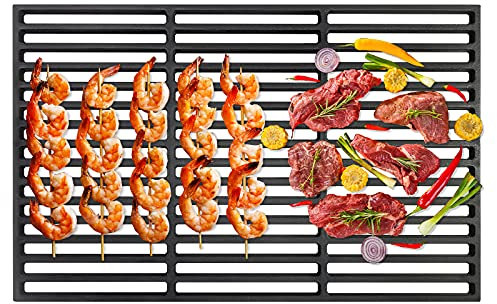 LILIIN Parrilla de carbón vegetal de hierro fundido, parrilla de gas, 60 x 40 cm, rectangular, esmaltada, plancha de hierro fundido, accesorios para barbacoa, parrilla de gas, horno (60 x 40 cm)