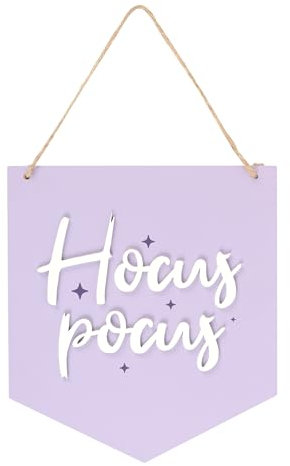Lila Hocus Pocus Hängeschild – moderne Halloween-Dekoration