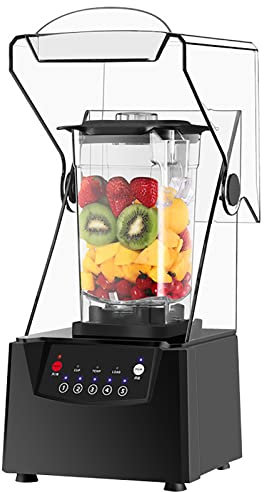 Blender Smoothie Machine, Noise Reduction 2200W 2L Blender and Smoothie Maker, Food Mixer, 2.5MM Blade Ice Crusher with Cover Silent Broken Wall Cooking Machine