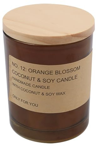 ZONADAH Bougies parfumées à la fleur d'oranger - Mélange de cire naturelle - Coffret cadeau pour femme - Bougie de soja naturelle pour décoration d'intérieur - Longue durée de combustion - Bougie de