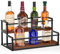 THYGIFTREE Liquor Bottle Display Shelf - 2 Tier Bar Shelf Stand with Wine Rack for Whiskey & Liquor Organizer